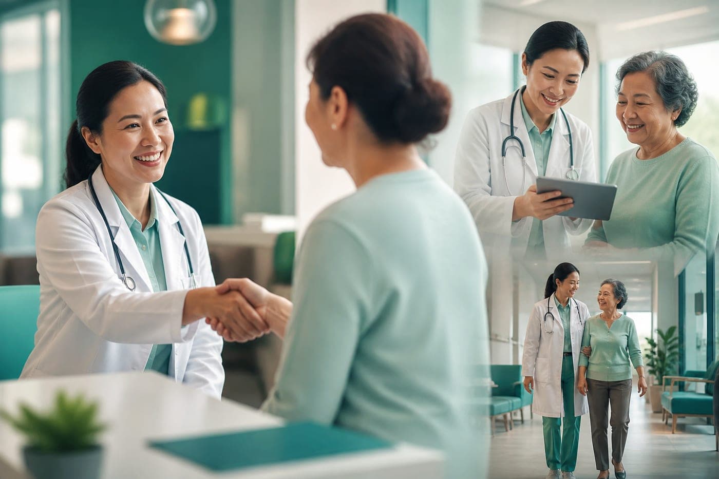 Clinician and patient connecting through a coordinated care journey